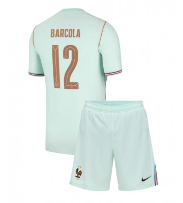 Frankrike Bradley Barcola #12 Bortaställ Barn VM 2026 Kortärmad (+ Korta byxor)